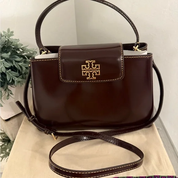 Tory Burch Britten Top Handle Patent Leather
Claret Red - Picture 2 of 8